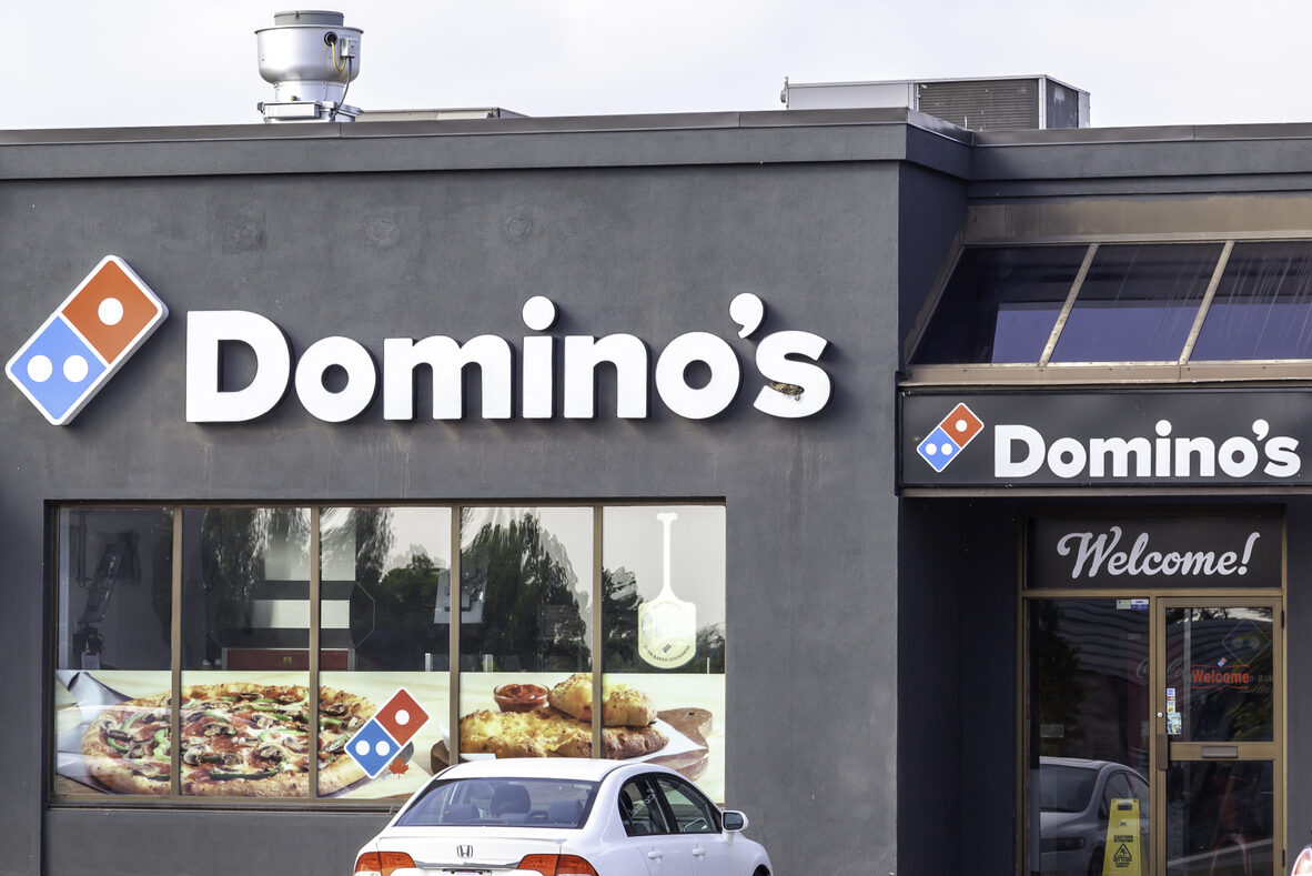 A Domino's Pizza restaurant in St. catharines, Ontario, Canada.