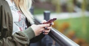 A young woman on her phone