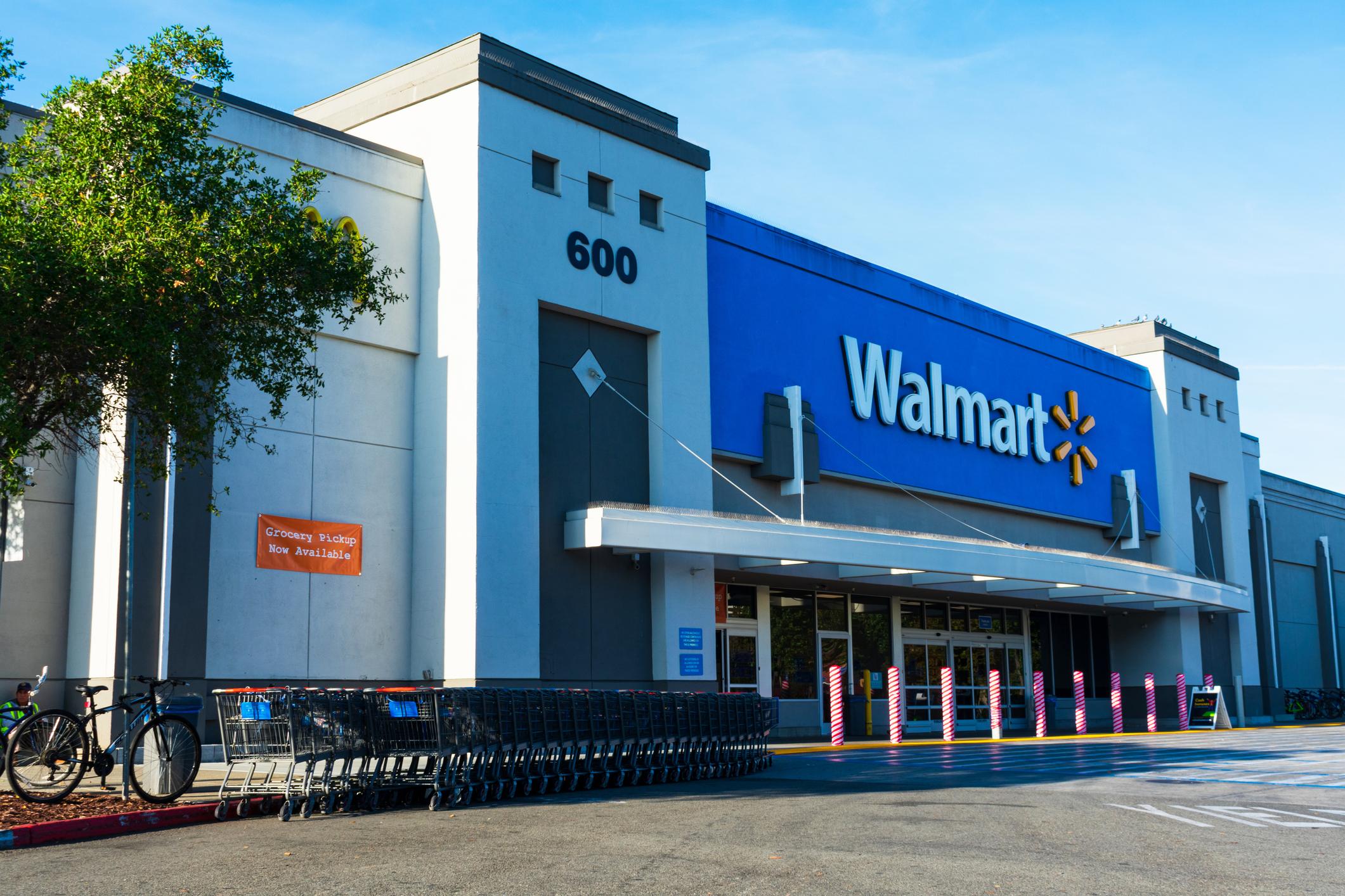 Wal-mart store facade and entrance