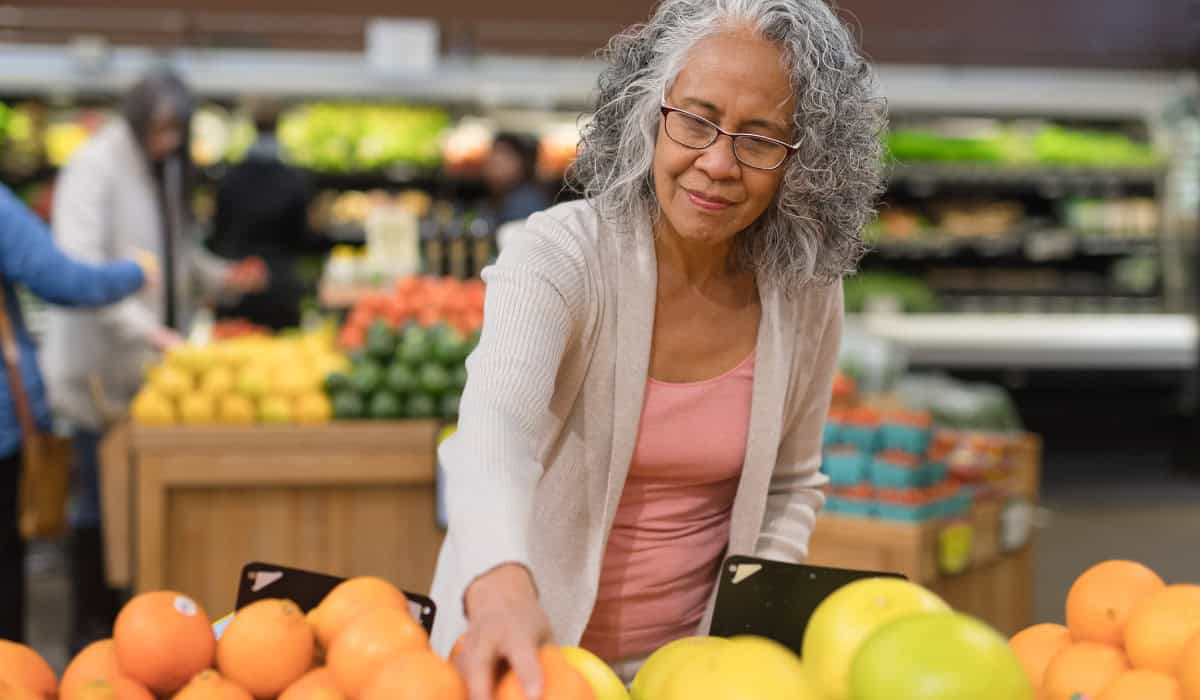 Woman grocery shopping